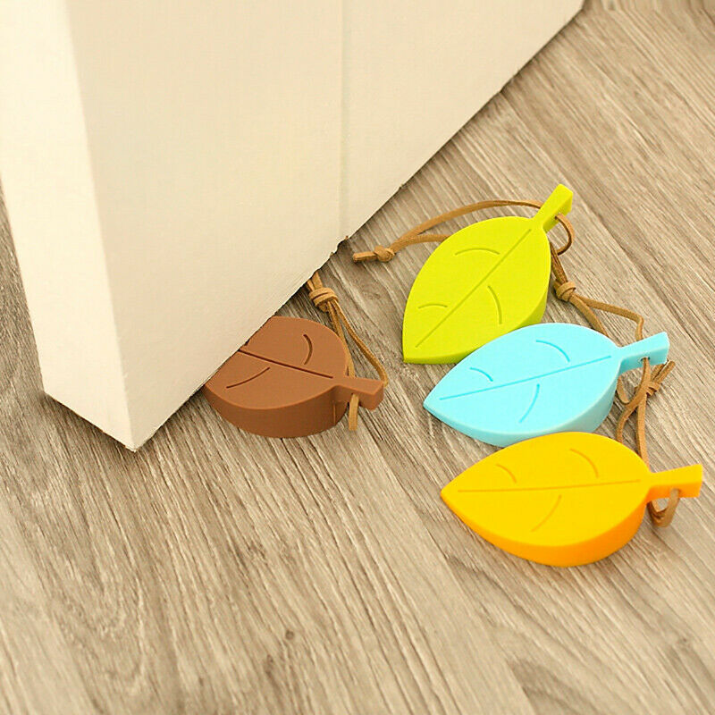 Leaves Shape Silicone Rubber Door Stop Stoppers Door Block Anti-Folder HandBDAU