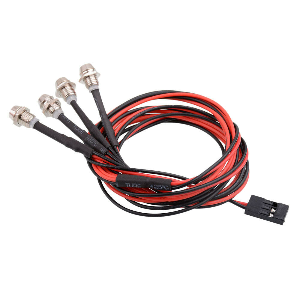 4pcs White And Red LED Lamp 3mm Upgraded Accessory for 1/10 1/16