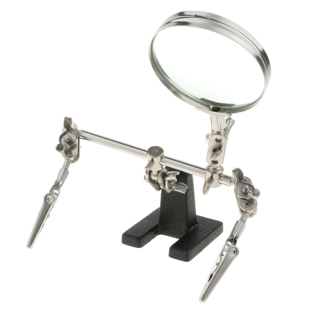 5X Magnifying Glasses Auxiliary Clip Magnifier Support For Soldering Jewelry