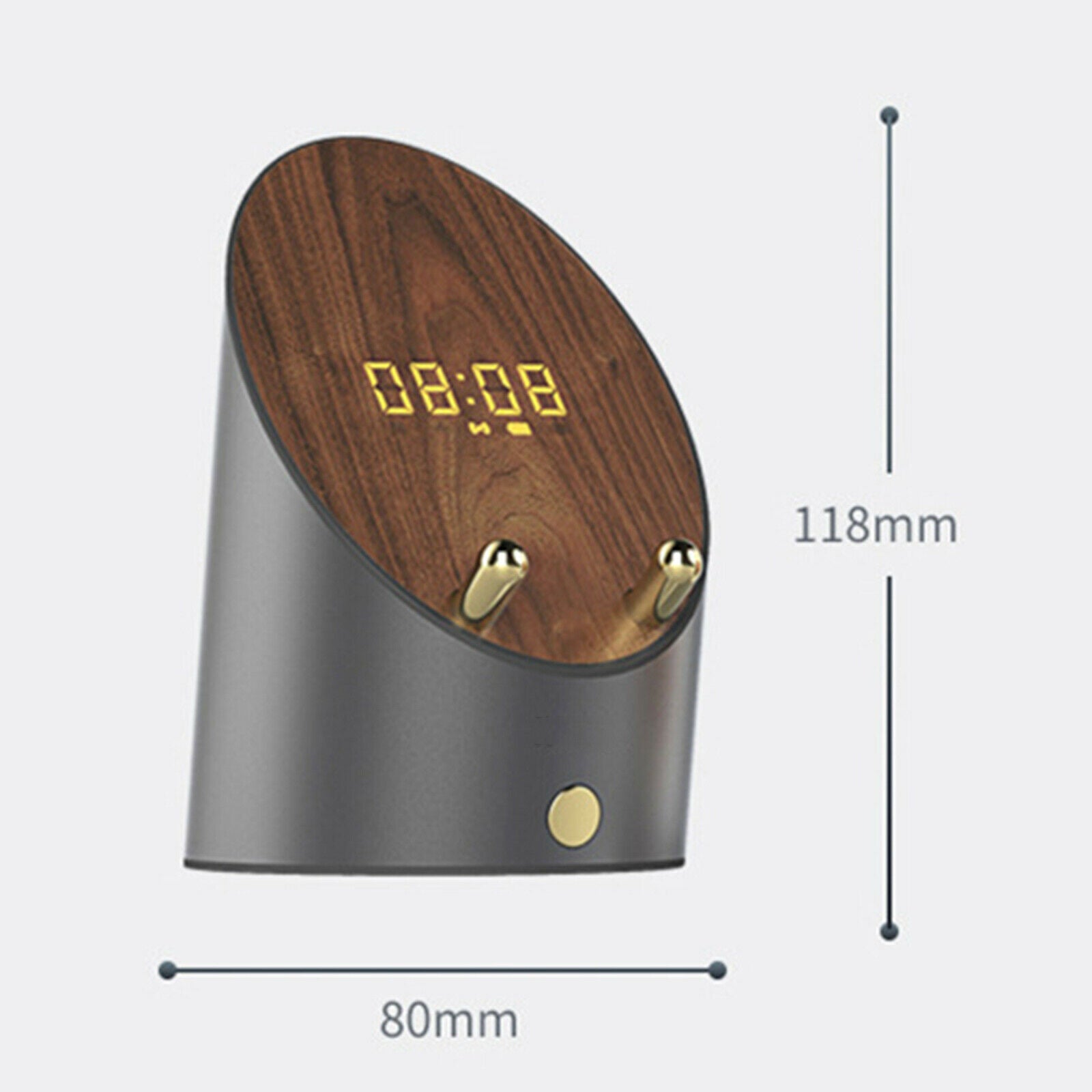 Wireless Speakers Cell Phone Stand Portable Clock Function Wood Screen