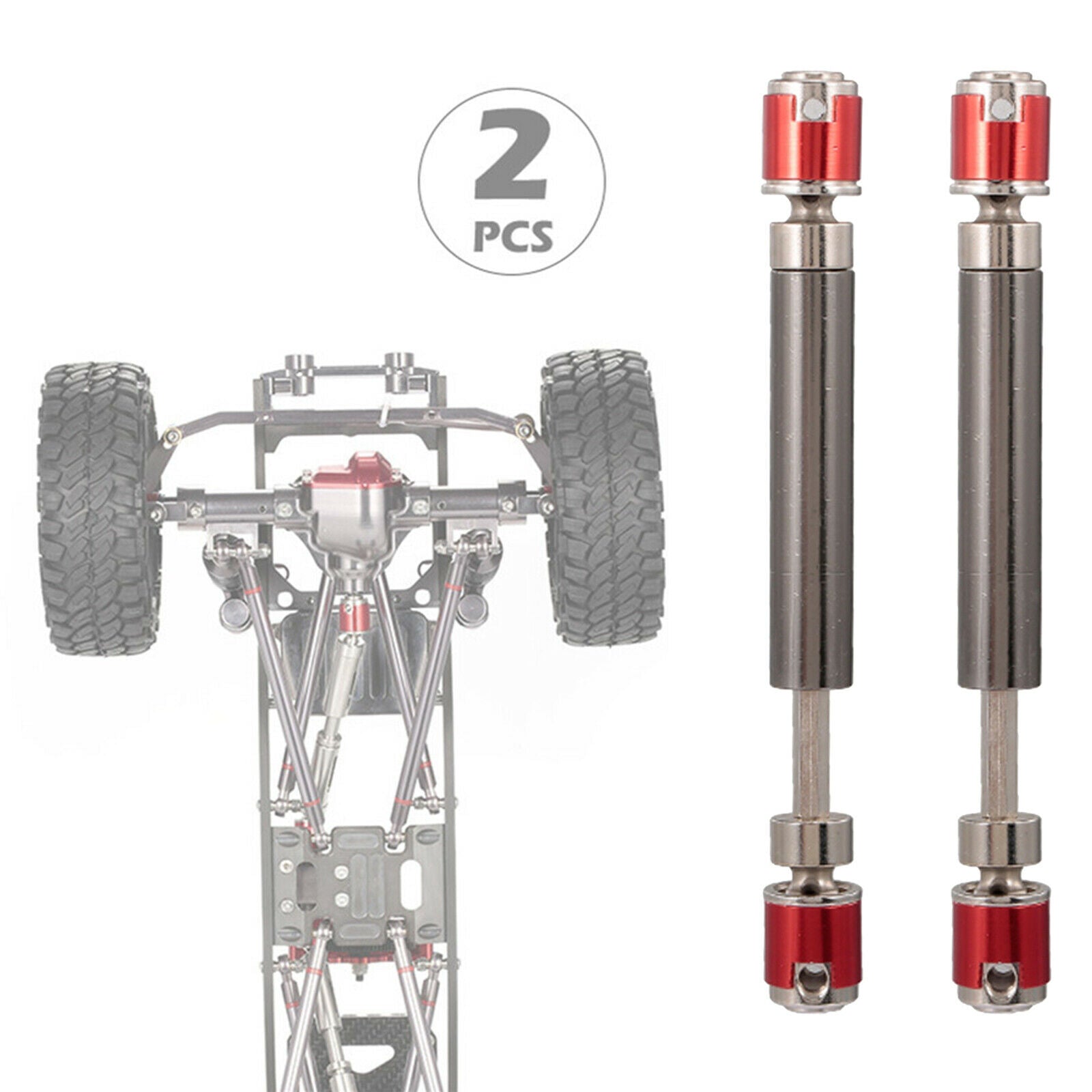 2Pcs RC Car Adjustable Drive Shaft for Most Brand 1:10 RC Rock Crawler Accs
