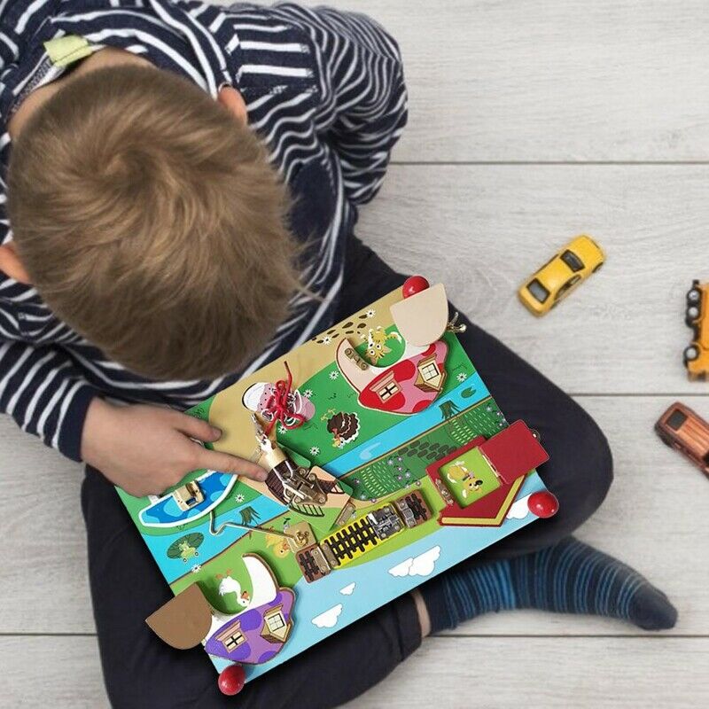 Children's Unlocking Toys Cognitive Board Baby Early Education and Wisdom ToL5P2
