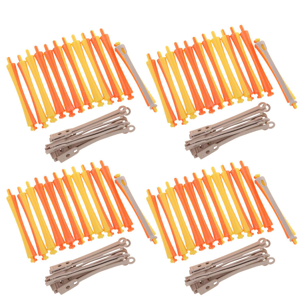 48Pcs Barber Perm Rods No Heat DIY Curlers Styling Rollers Tools Set 1.6x9cm