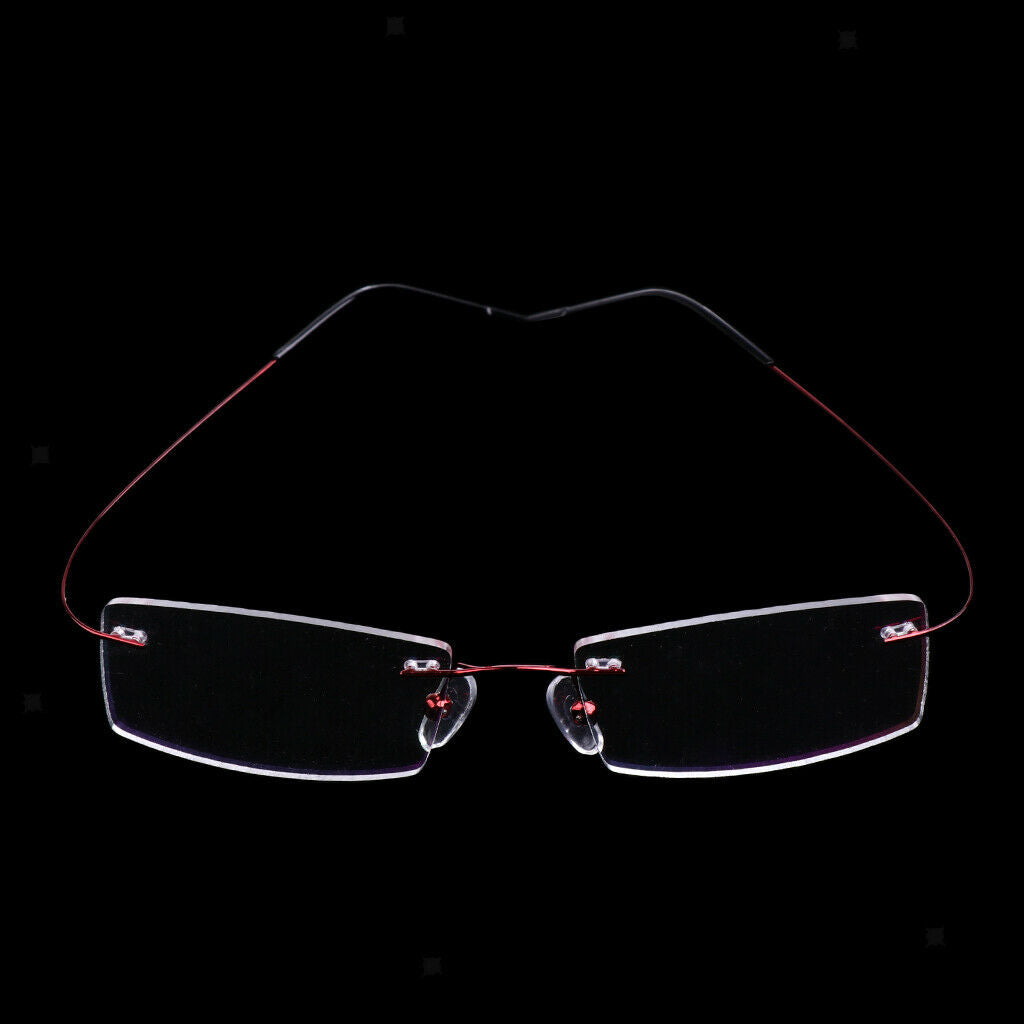 2 Pairs Metal Eyewear Half Rim Spectacles Rimless Reading Glasses Frameless