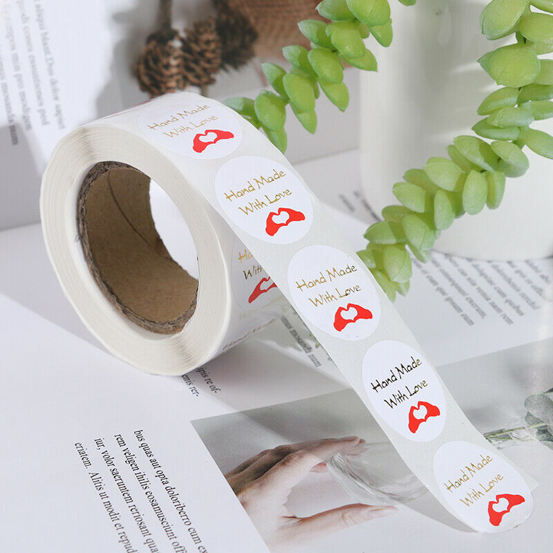 500pcs Hand Made With Love Stickers Scrapbooking for Package Seal Labels .l8