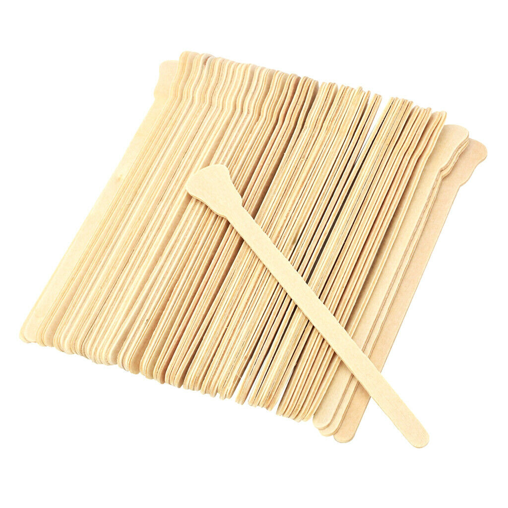 Depilatory Hard Wax Beans Beads Pellet Hair Removal with 50Pcs Wood Sticks