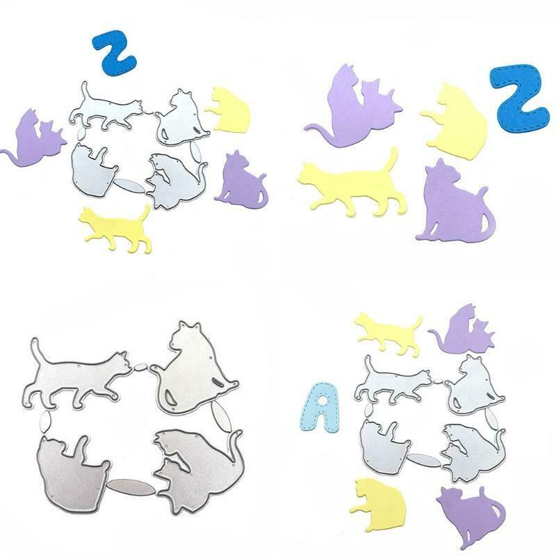 Kittens Metal Cutting Dies Stencil Scrapbooking DIY Album Stamp Paper Embossing