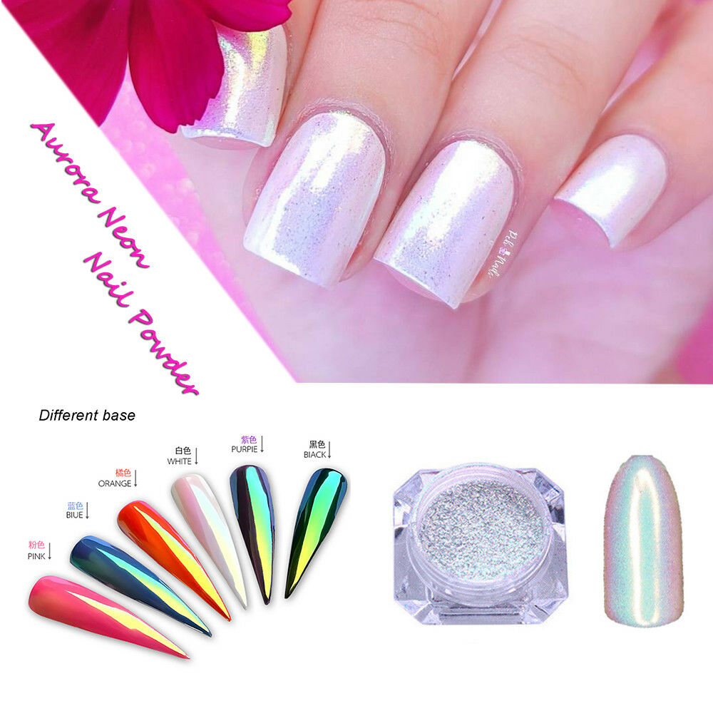 Neon Mermaid Nail Art Glitter Powder Mirror Shiny Chrome Pigment DIY Beauty Xmas