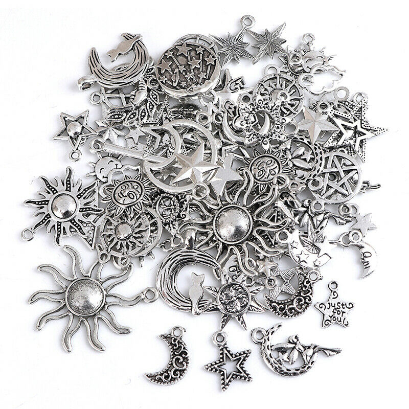 70pcs Sun Moon Stars Charms Pendant For Diy Jewelry Necklace Bracelet Mak SJ