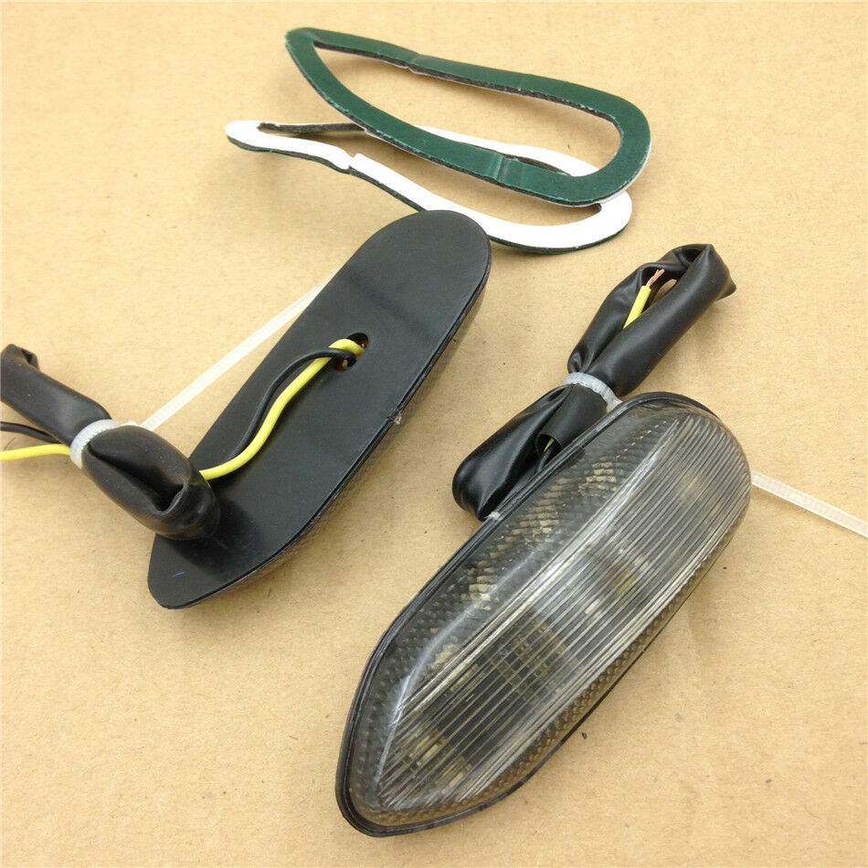 Smoke Turn Signals Mirror block off LED Lights For SUZUKI GSXR 600 750 1000
