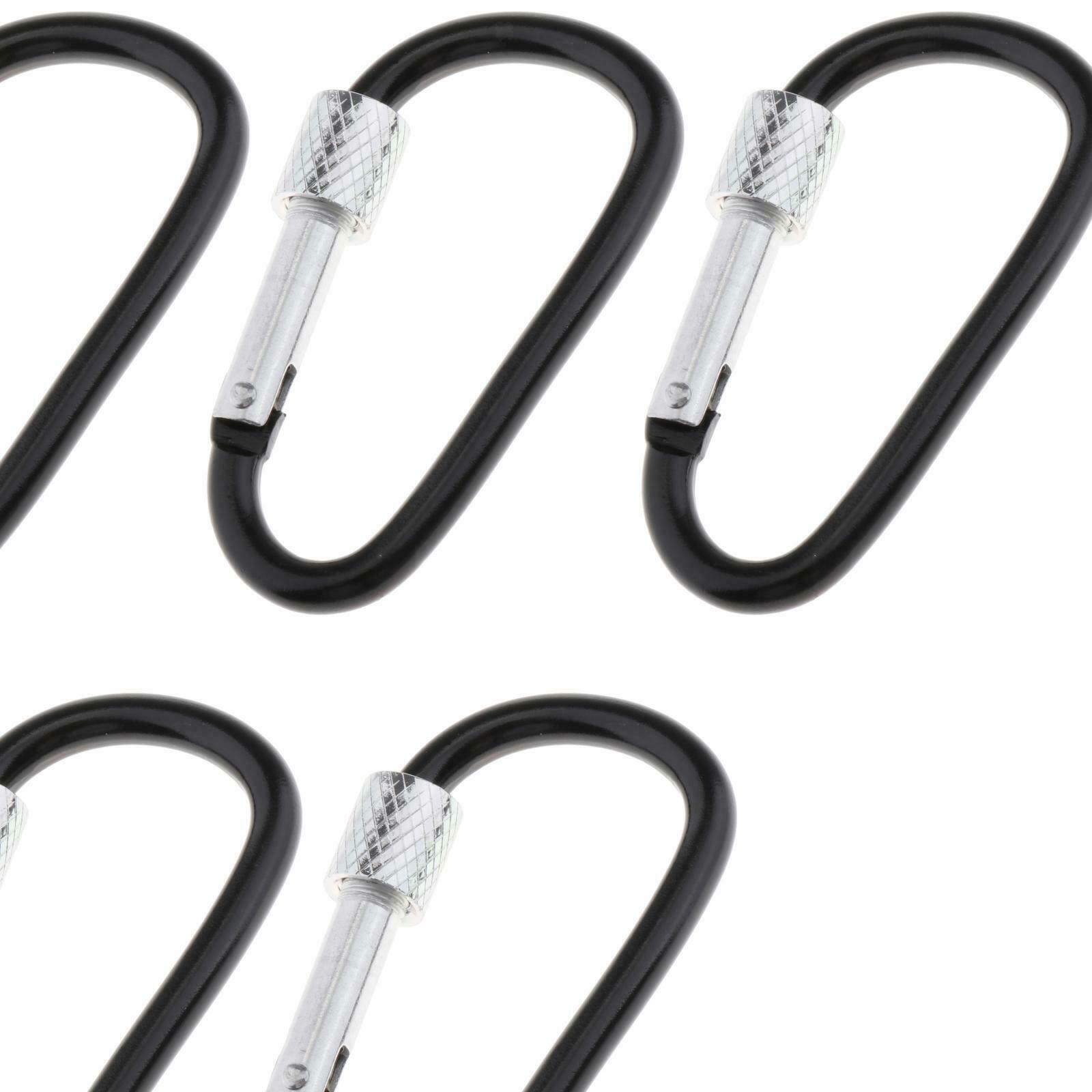 Anti-Rust Carabiner Clips Keychain Screwgate Travel D-Ring Buckle Clasp