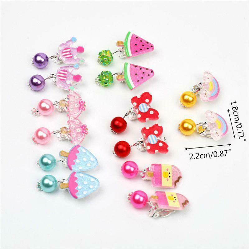 7 Pairs Mini Lovely Ear Clips for Girls Hypoallergenic Kids No Piercing Earrings