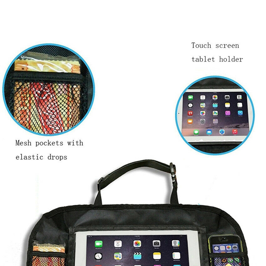 Car Back Seat Organizer With Phone Tablet Holder Touch Screen Pocket Storage