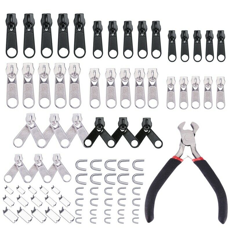1X(85Pcs Zipper Repair Kit Zip Slider Rescue Universal Zippers Replacement J1G2)