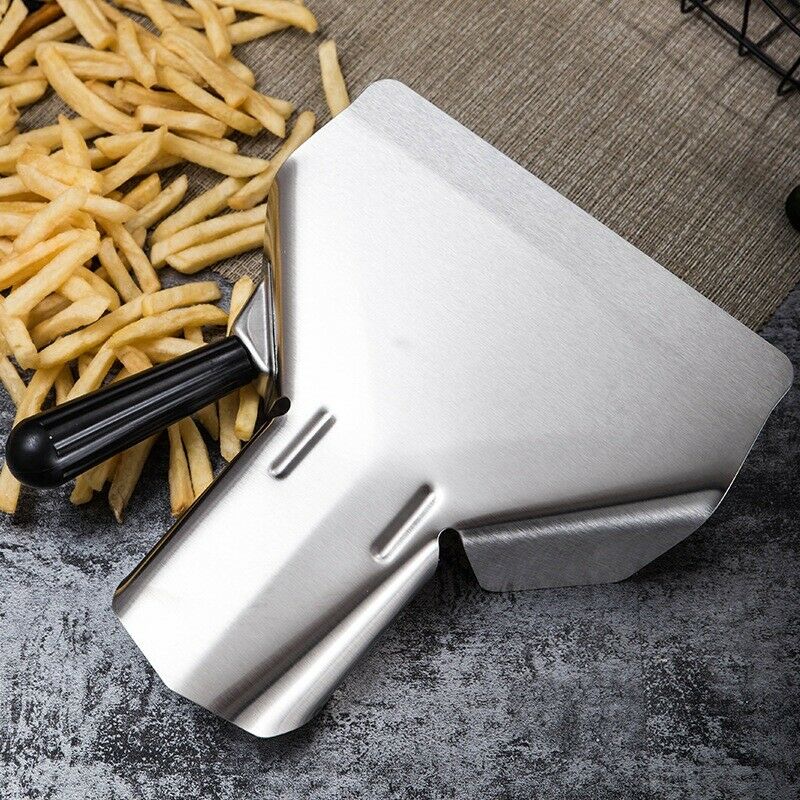 Stainless Steel Popcorn Scoop French Fry Bagger Shovel Utility Serving ScooperZ2