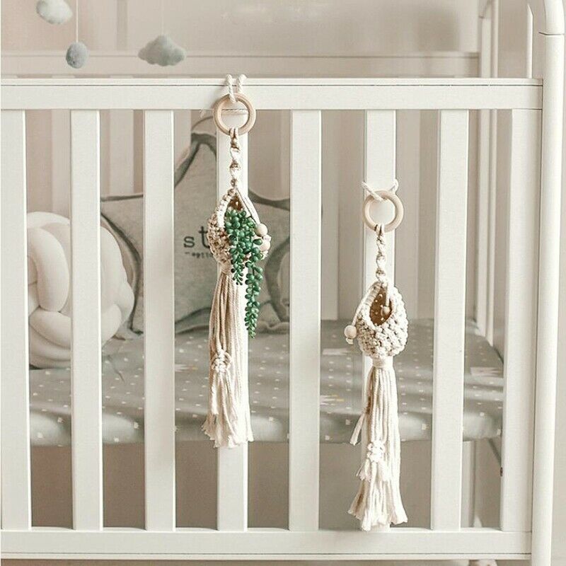 3Pcs Macrame Plant Hanger Cotton Linen Flower Basket Lifting Rope Hanging BaJ8X7