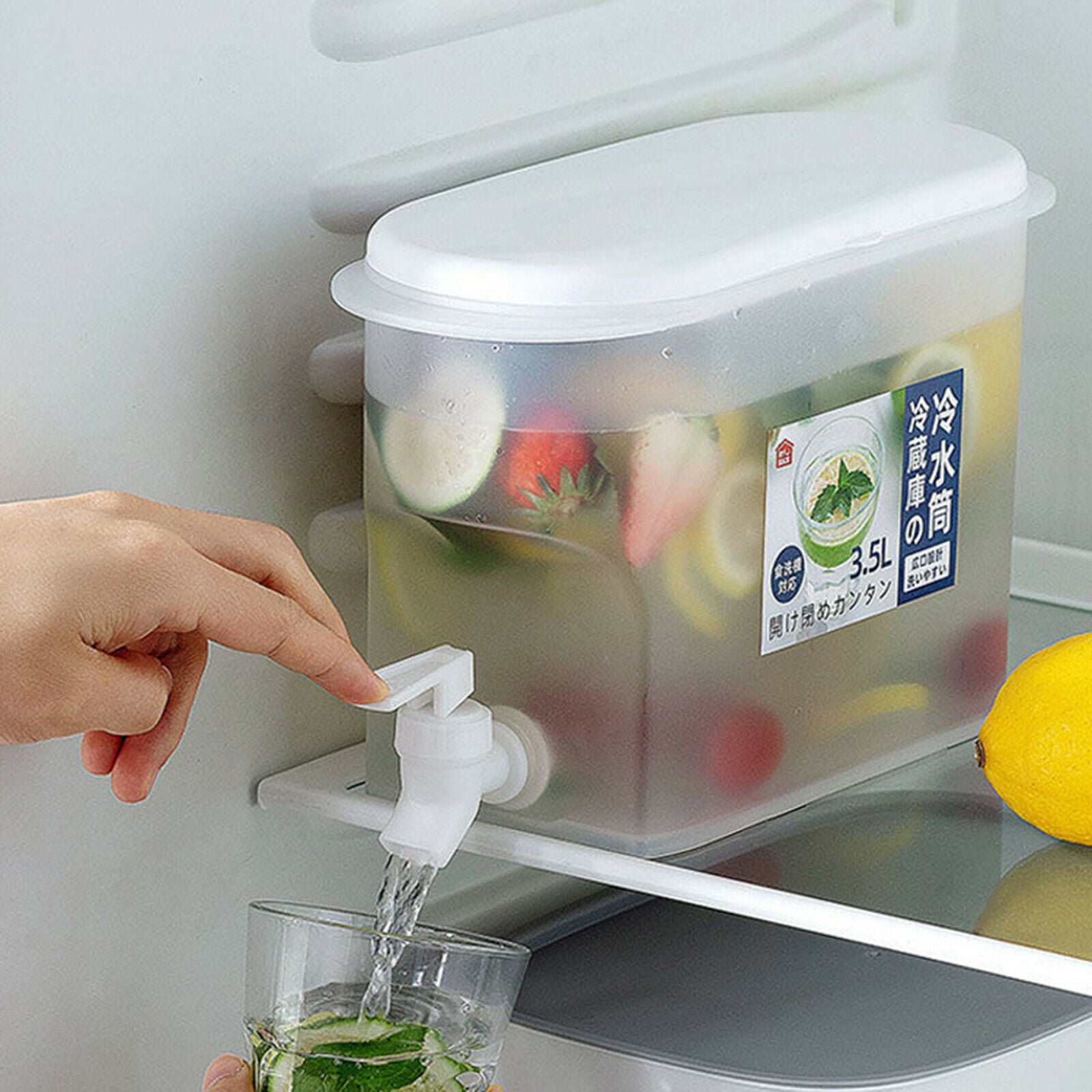 Fridge 1Gallon Water Jug Lemon Juice Pitcher Container Leak Free Transparent