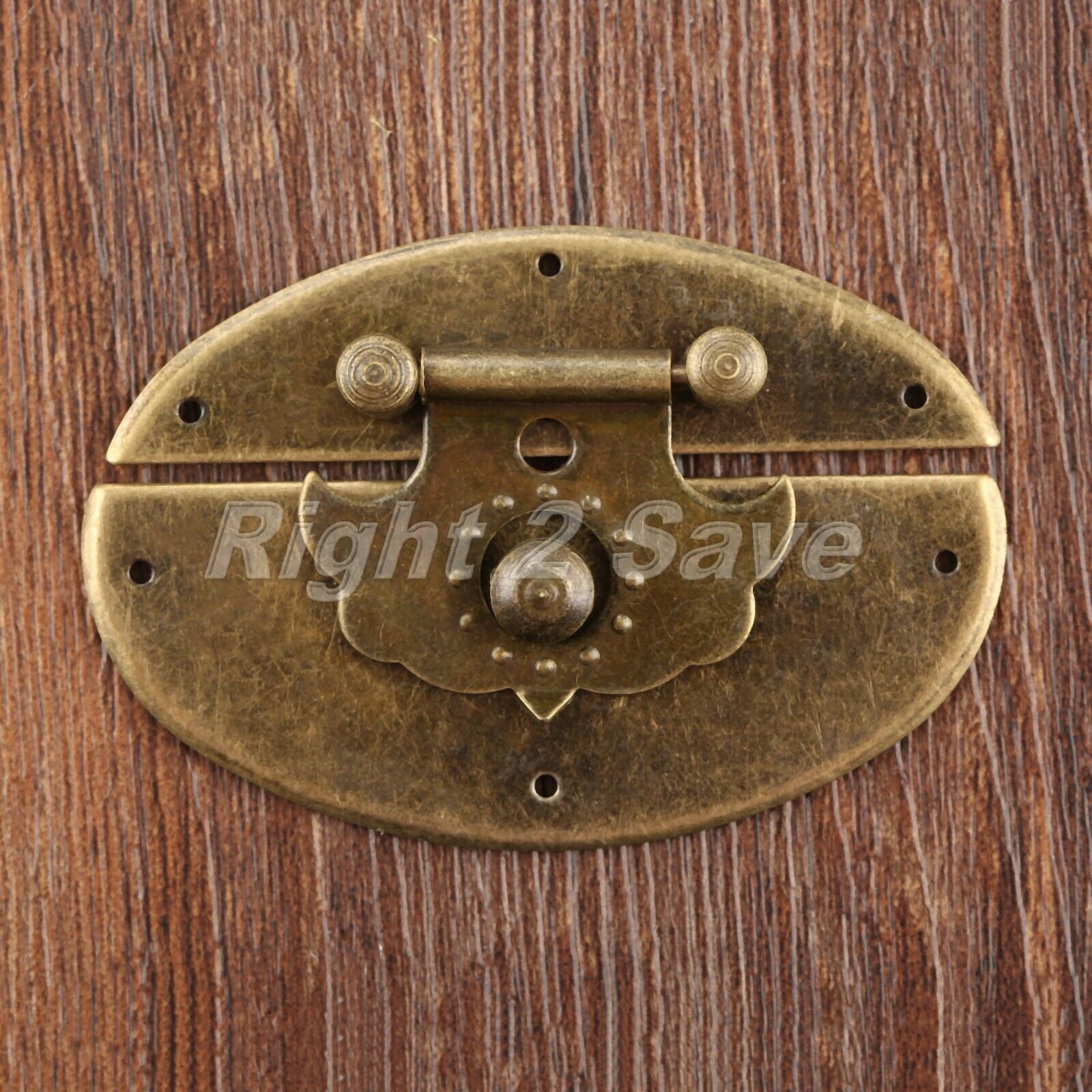 Retro Round Wooden Case Chest Jewelry Box Latch Hasp Lock Clasp Latches Hardware