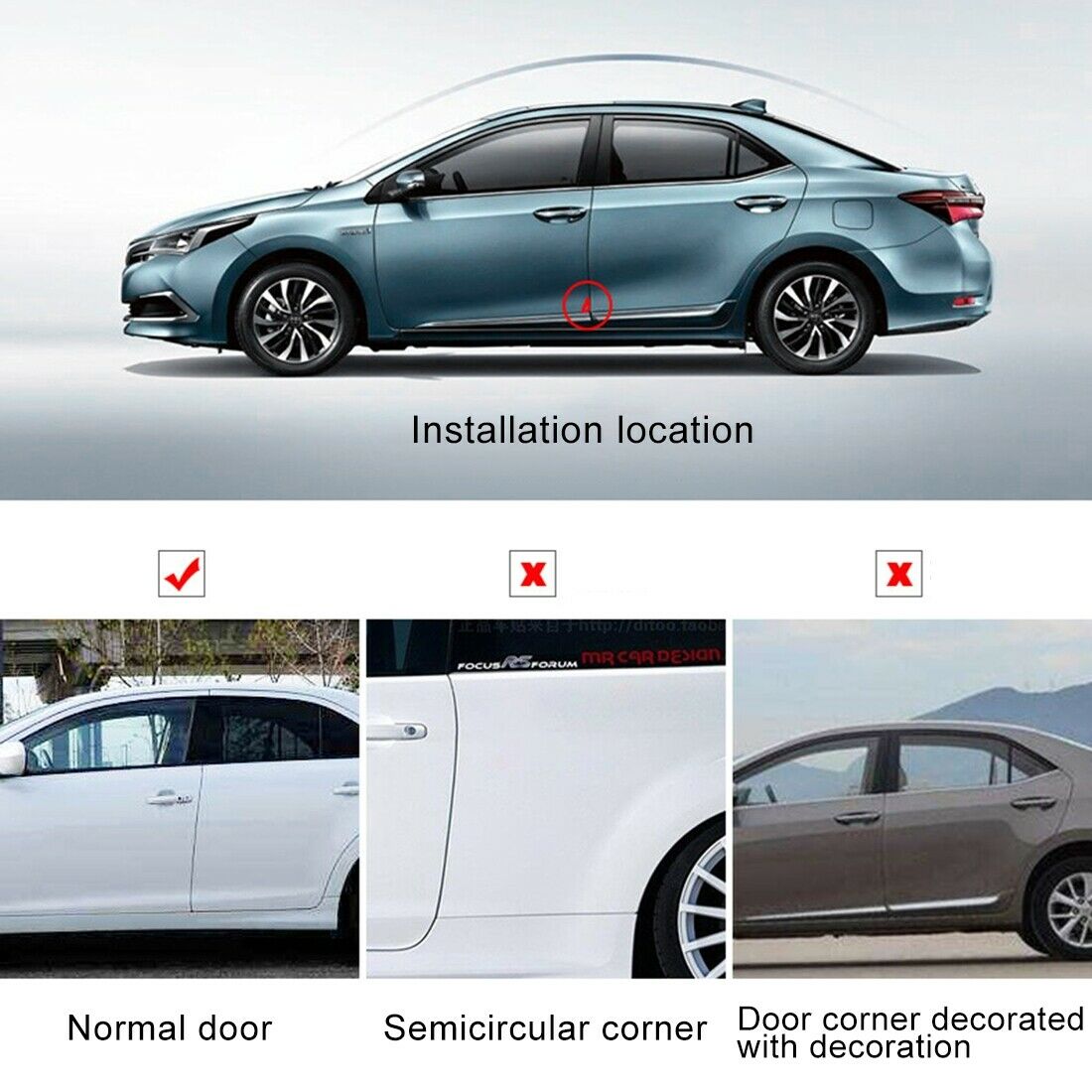 4x Universal Car Door Edge Scratch Protector Anti-collision Cover Trim Stickers