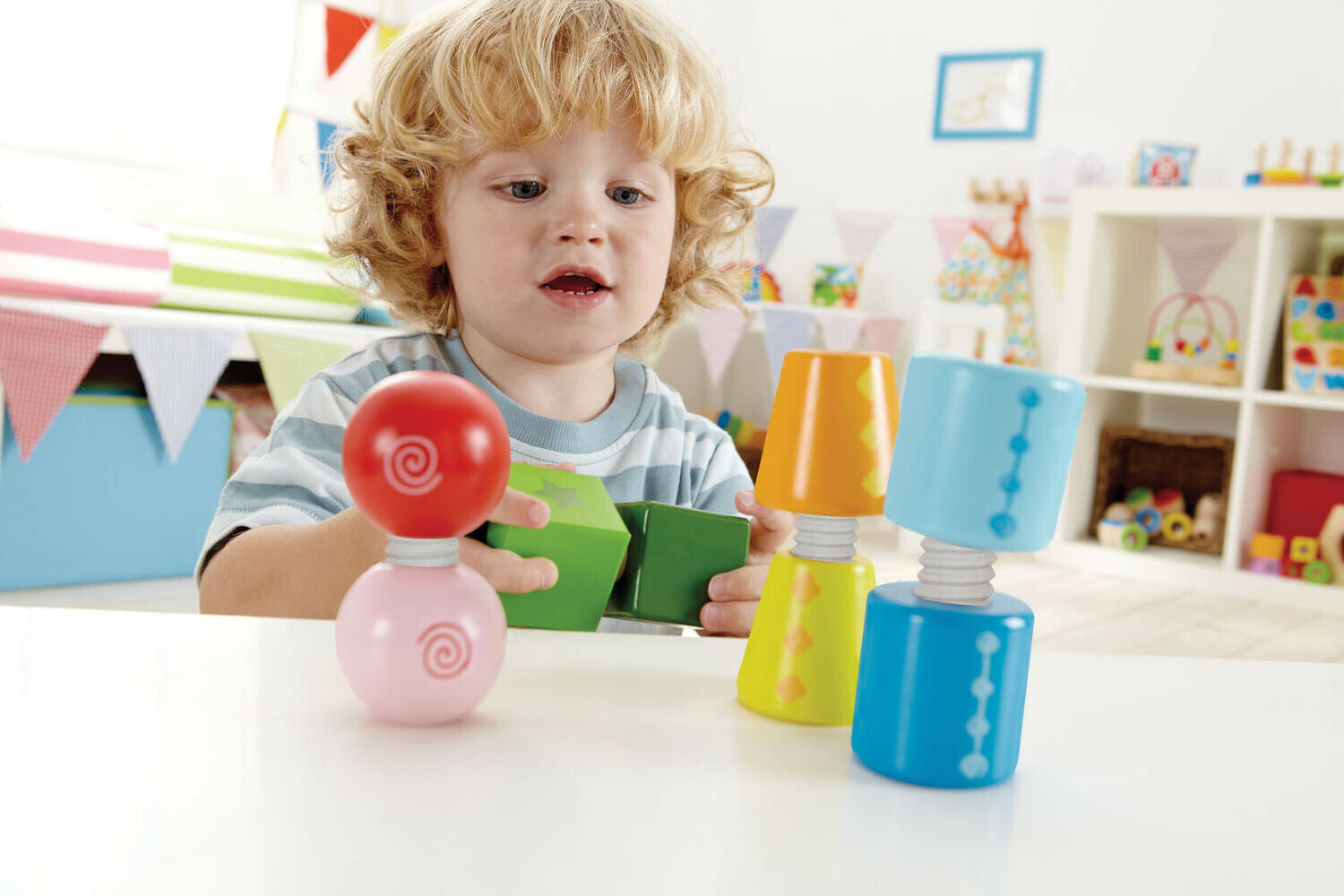 E0416 HAPE Twist & Turnables Wood Blocks [Early Melodies] Toddler Children 2yrs+