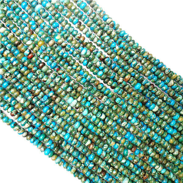 1 Strand 4x3mm Blue Sea Sediment Jasper Abacus Rondelle DIY Spacer Beads HH8881