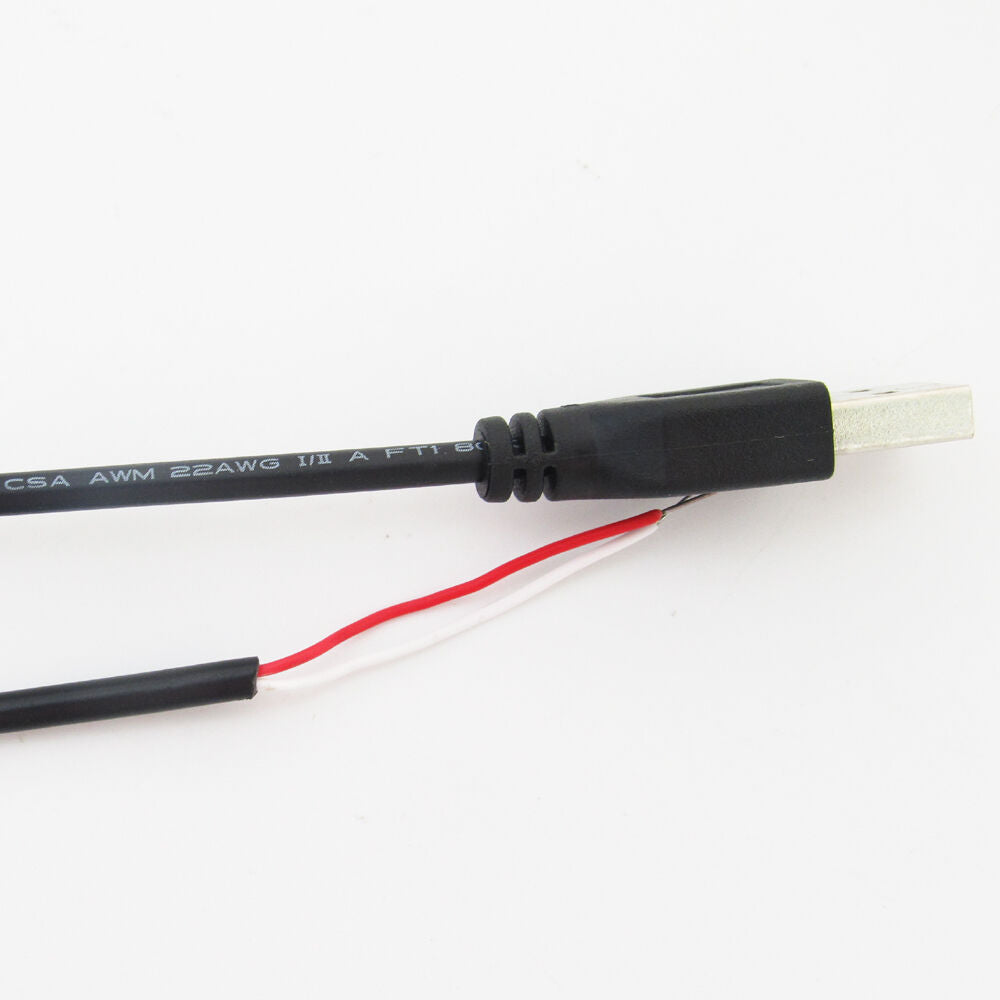 50x 1M/3.3ft 28AWG USB A Male Plug 2 wire Power Cable Cord Connectors DIY Black