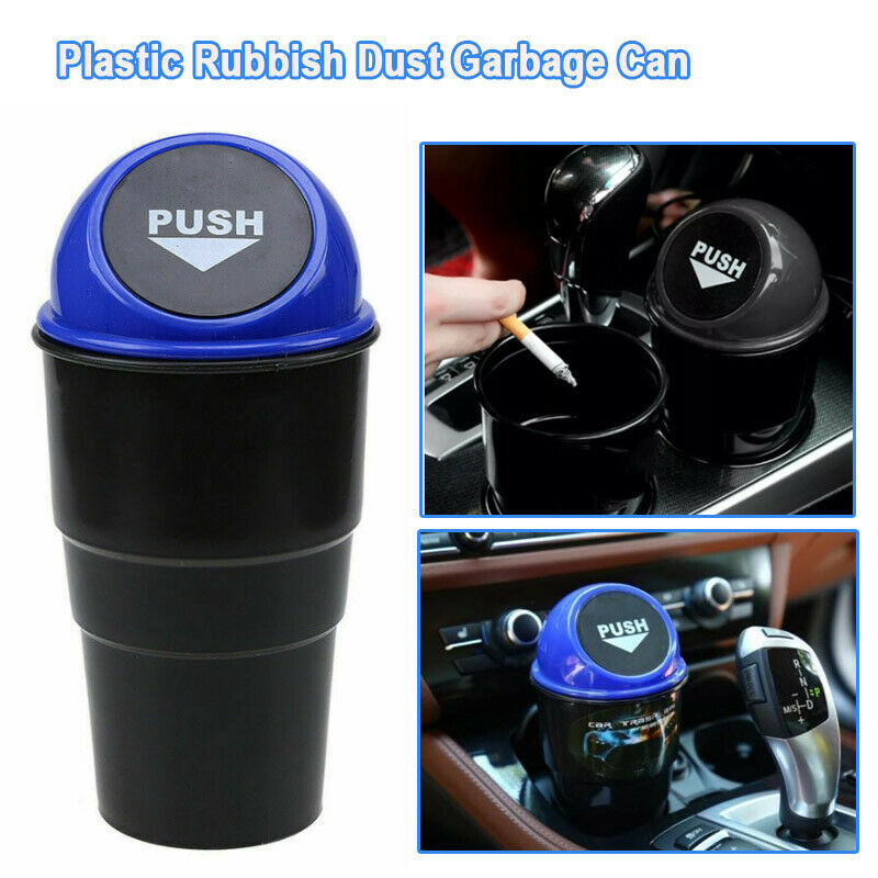 1pc Universal Blue Car Trash Rubbish Bin Can Garbage Dust Case Storage Holder