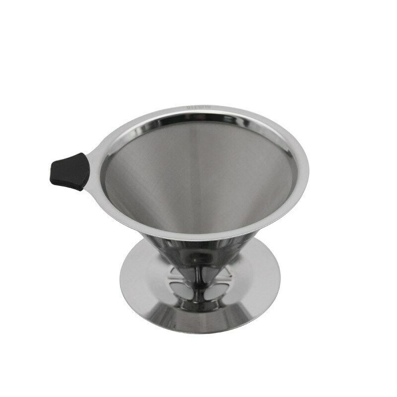 Coffee Filter Dripper Pour Over Stainless Steel Funnel Reusable 1-4 CUP CA
