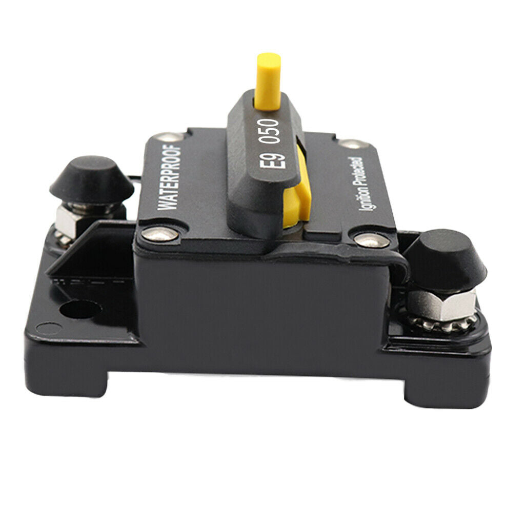 F433-50A 50 Amp Circuit Breaker with Manual Reset, 12V-24V DC, Waterproof