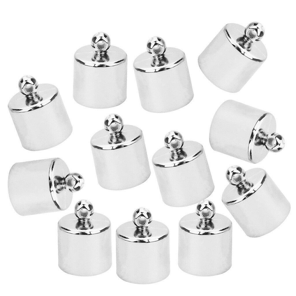 100Pcs DIY Jewelry Bead Caps Cord End Caps Tassel Crimp Connector White 6mm