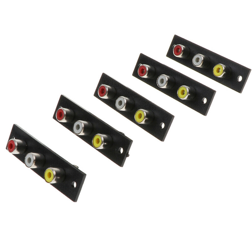 3 RCA Connector,Audio Video 3RCA Female to Female 3-RCA Adapter,(5-Pack)