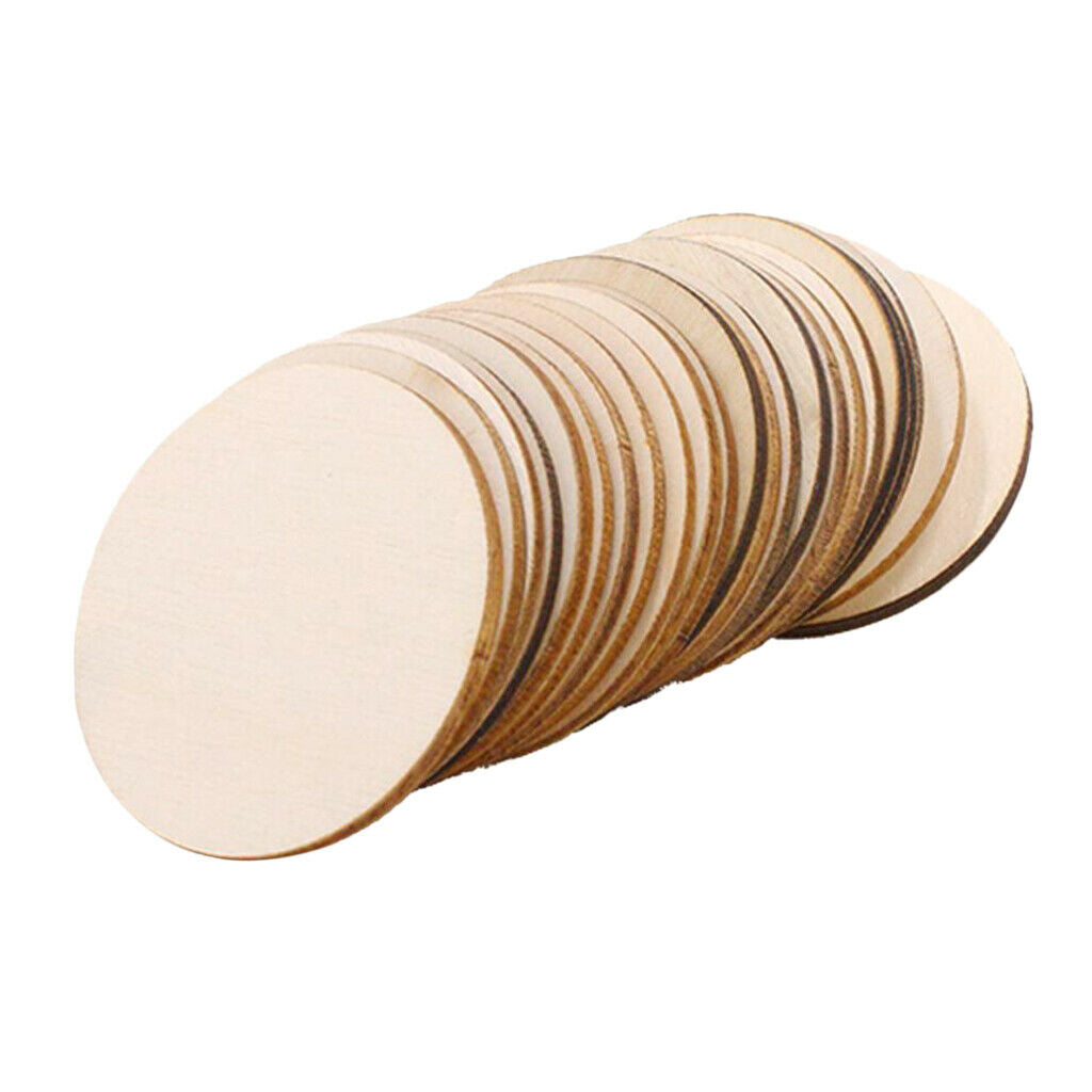 25pcs Unfinished Wood Cutout Tile Pieces Kids Painting And Coloring Slices