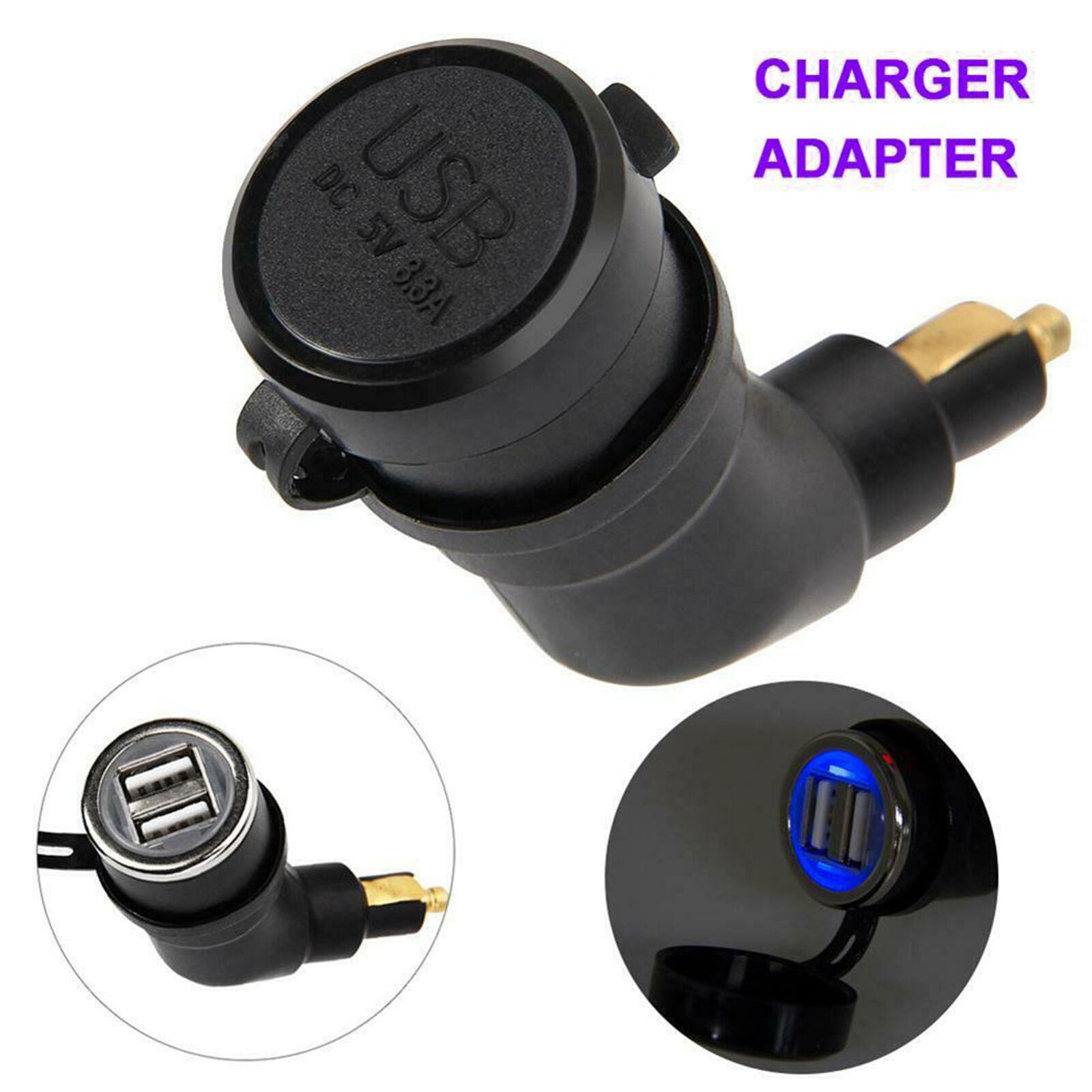 Motorcycle Dual USB Port Charger Socket Adapter for BMW R1200GS R1200RT F800