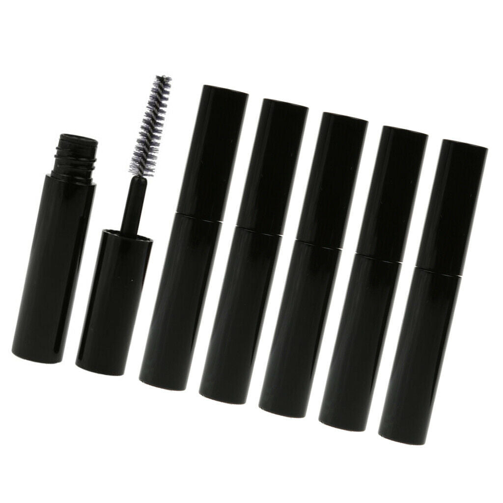 6 Pieces 4ML Empty Mascara Eyelash Growth Bottle Lip Gloss Liquid Tube Black