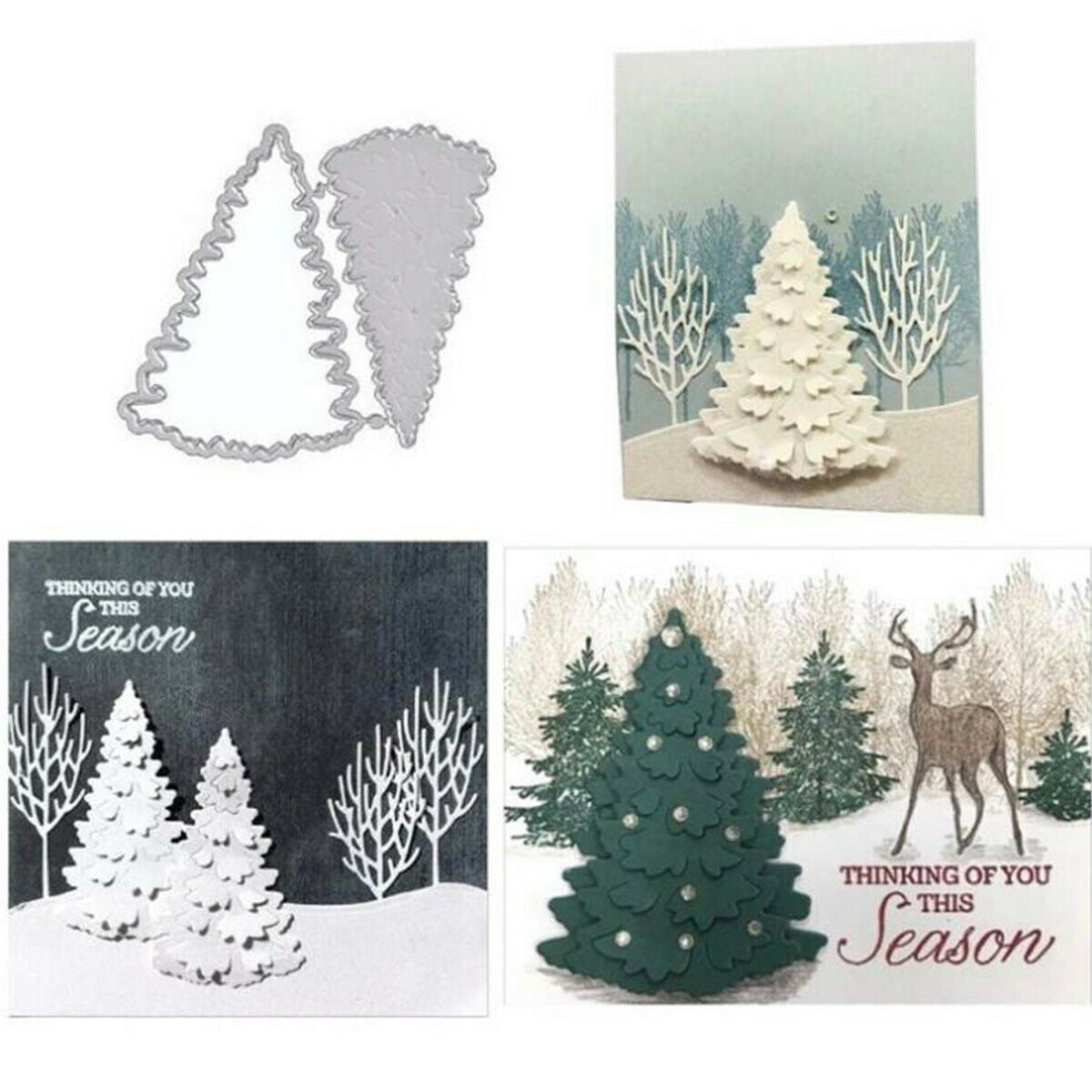 Christmas Tree Cutting Dies Xmas Card Metal Stencil DIY Scrapbooking Paper Craft