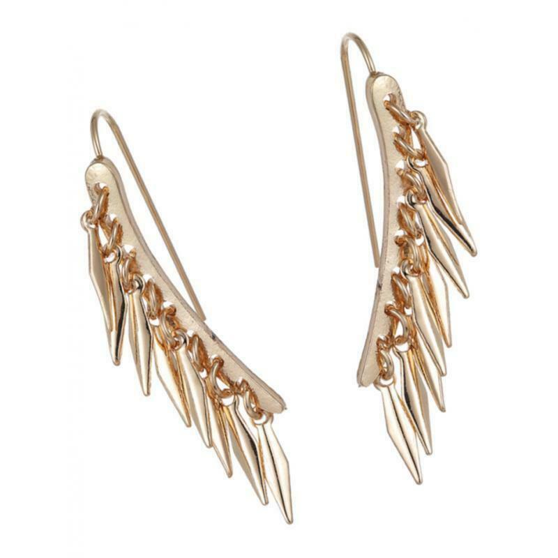1 pair golden macrame tassel hook drop earring women fashion jewelry gifts