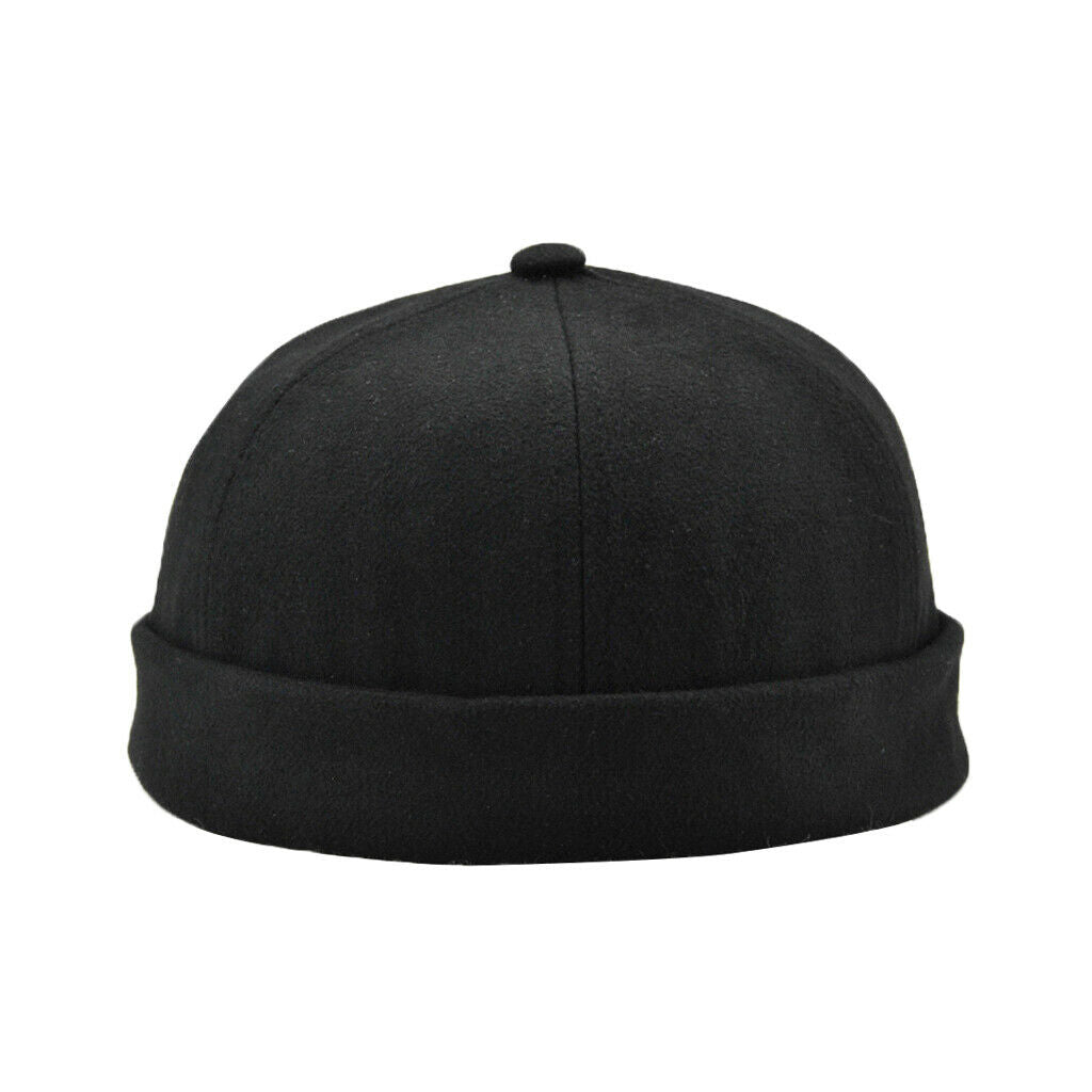 Boys Trendy Black Skullcap Sailor Caps Beanie With Adjustable Strap Black
