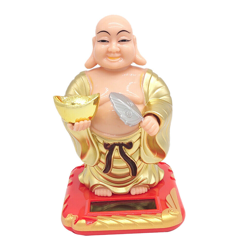 Solar Powered Fortune Buddha With Shaking The Main Gift For The