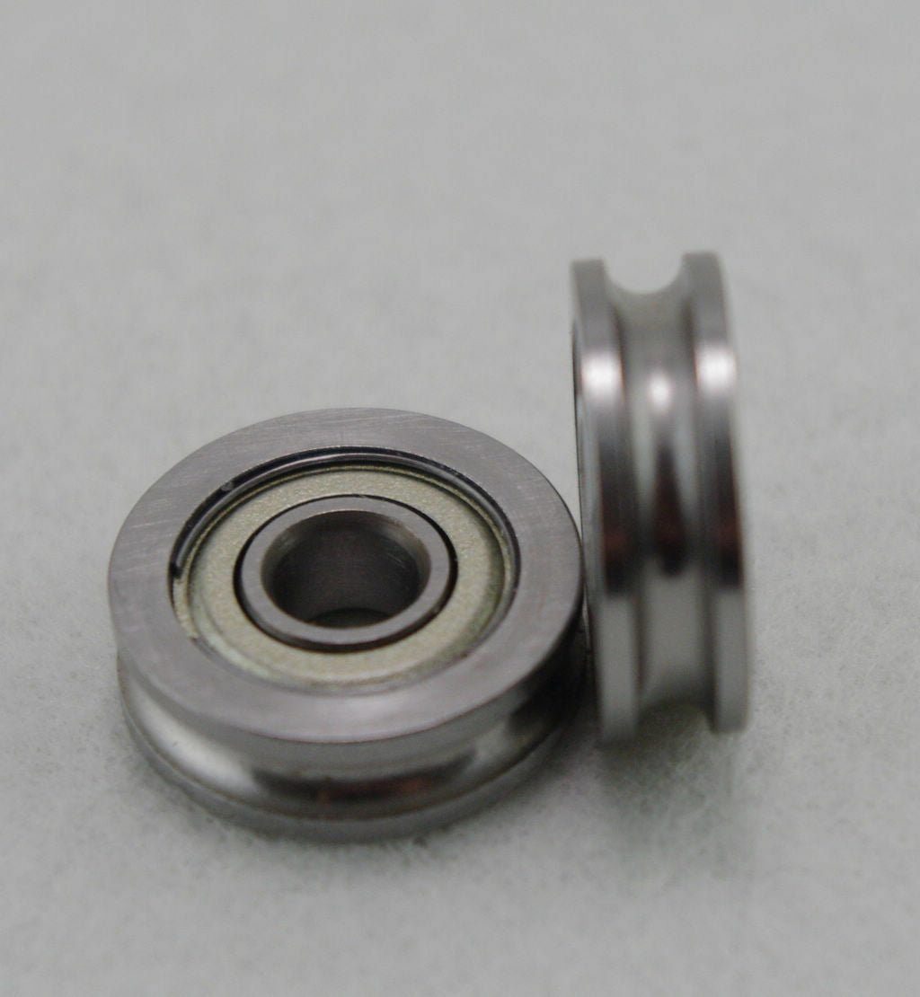 (10)4x13x4mm  604UU 4mm U Groove Sealed Guide Pulley Rail Ball Bearing  4*13*4