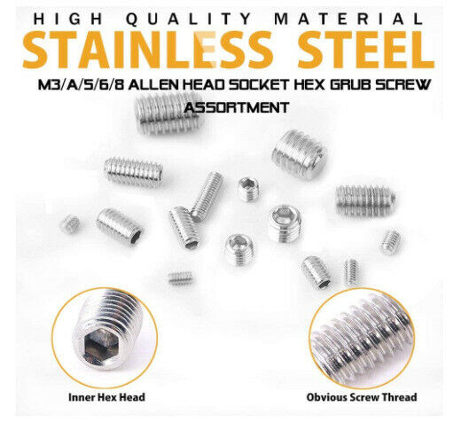 300Pcs Combination Flat Head Hexagon Socket Machine Screw 304 Stainless Steel