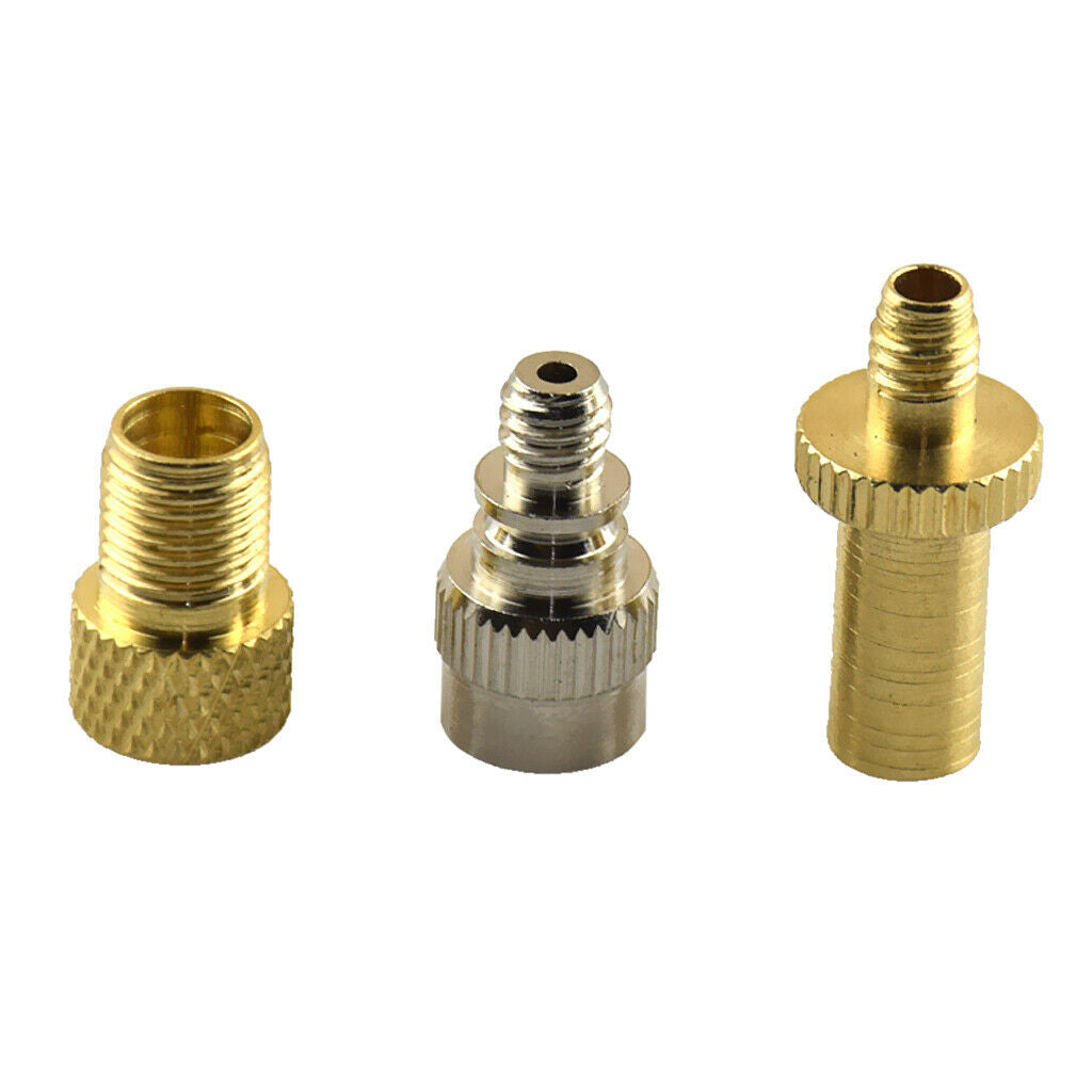 3x Bicycle Presta Valve Adapter Schrader Converter Cycling Pump Kit Adaptors