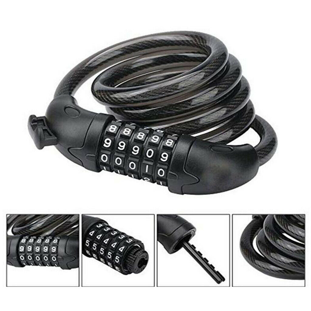 5 Digit Security Bike Chain Lock for Bicycle, Mountain Bike, Scooter
