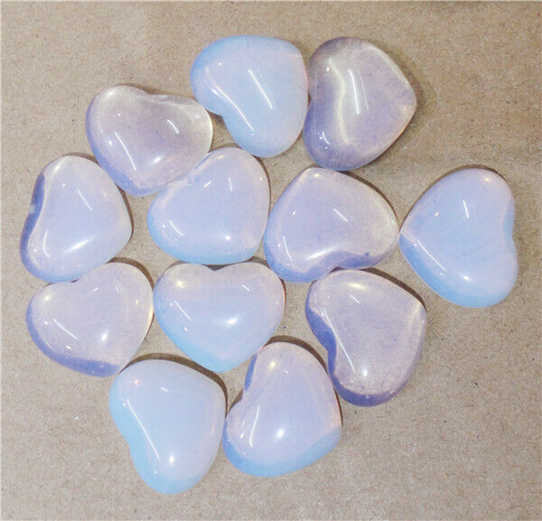 15Pcs 18x15x6mm Wholesale White Opal Love Heart Cab Cabochon DIY Jewelry HH9690