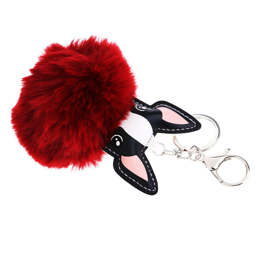 Puppy Dog Animal Cartoon Kids Toys Birthday Gift Pendant Keychain Wine Red