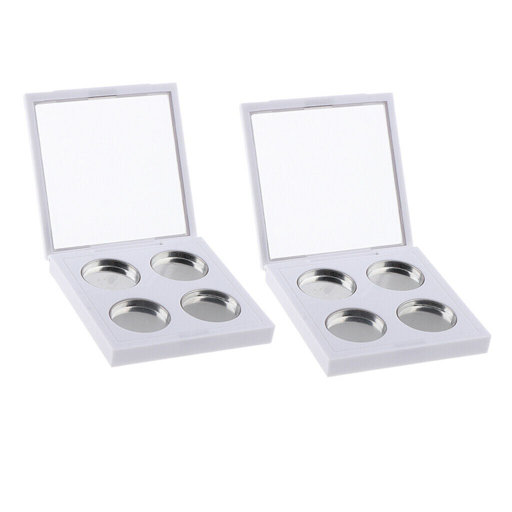 2x 4 Grids Empty Makeup Eyeshadow Palette Blush Lip Gloss Powders DIY Case