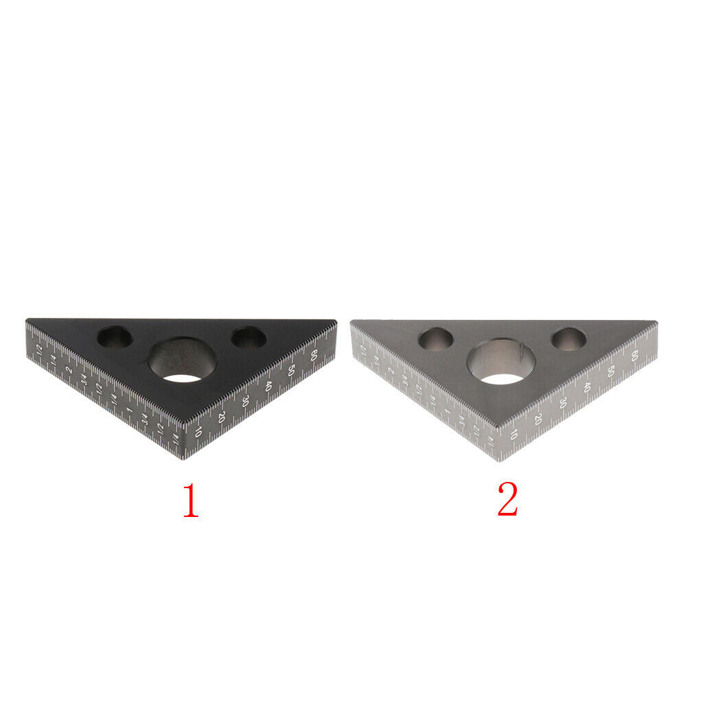 Lots 2 Metric Aluminum Alloy Triangle Square Measuring Easy-Read Black