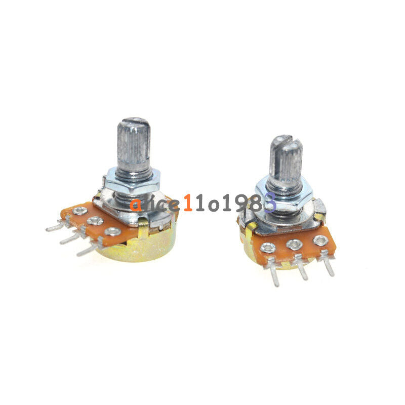 10PCS B20K OHM Linear Taper Rotary Potentiometer 15MM Shaft 3 Pin with Nuts