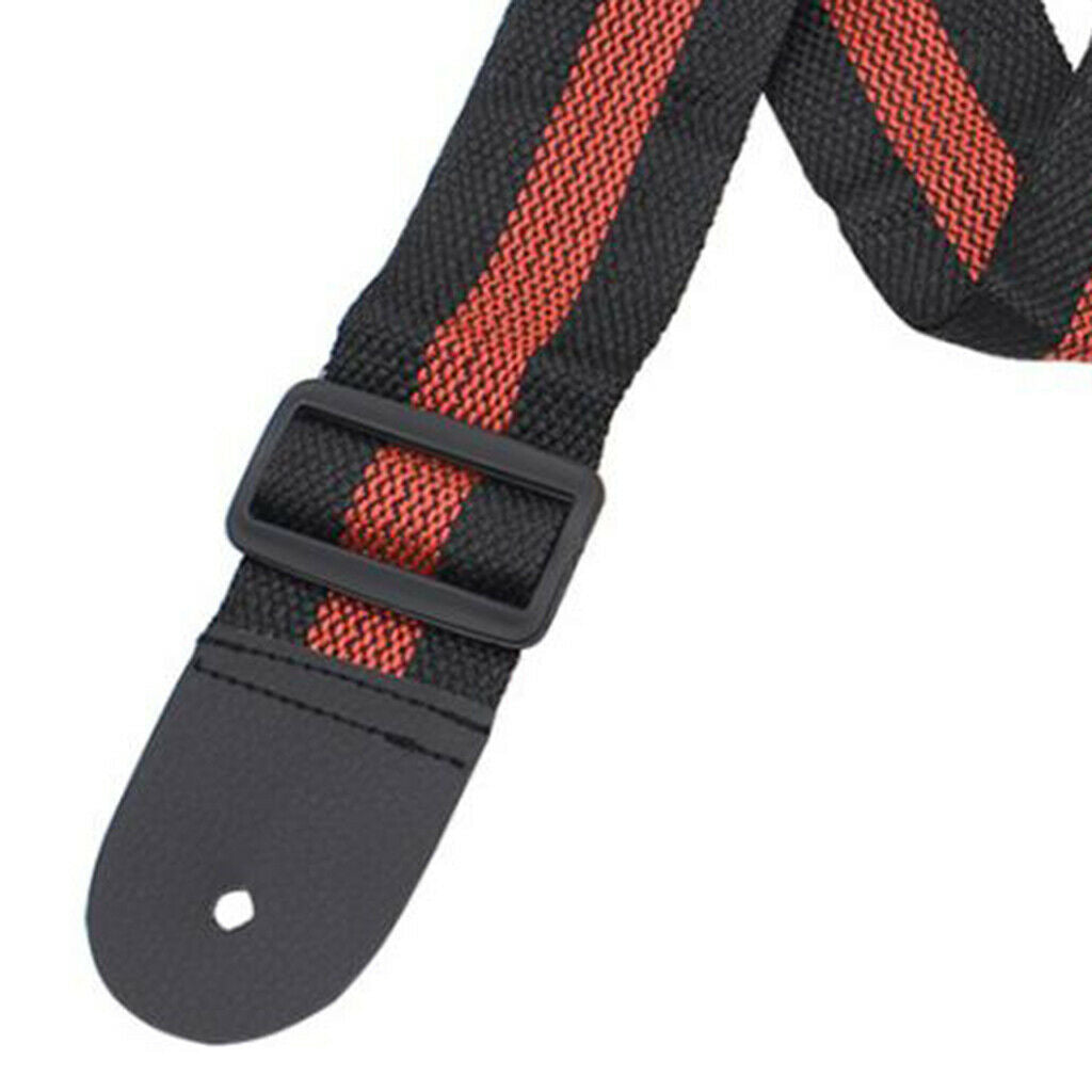 2 Pieces Durable Straps with Red And Blue Leather Belts to Hold The Guitar