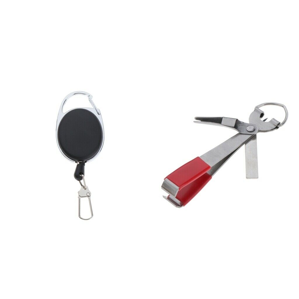 Stainless Steel Fishing Line Nipper Cutter Clipper with Zinger Fishing Accs