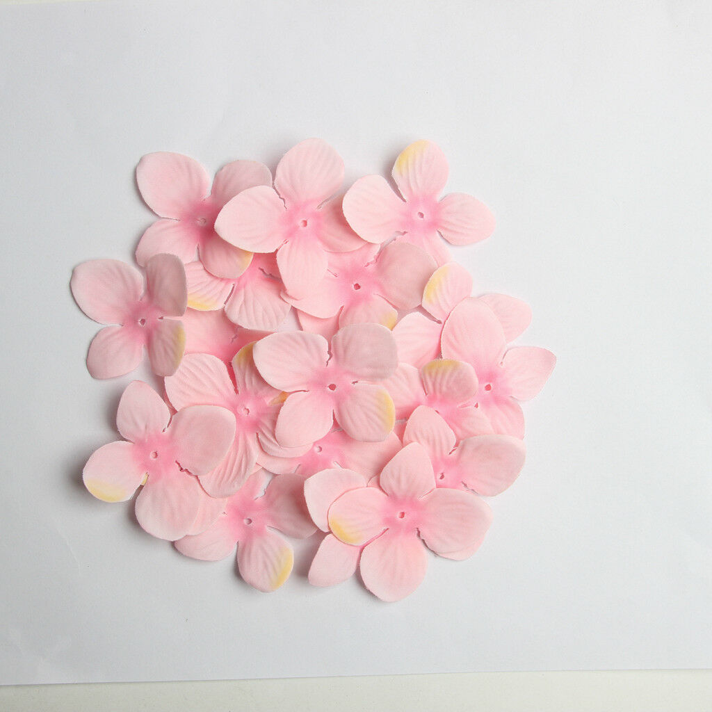 200pcs Pink Silk Artificial Hydrangea Flower Petals for DIY Craft Decor